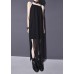 Women black chiffonTunic side open Dresses summer sleeveless Dresses