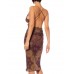 Morphew Collection Chocolate Brown, Red & Green Silk Scarf Dress Made From Valentino Vintage