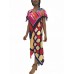 MORPHEW COLLECTION Pink & Blue Silk Poly Bias Cut Scarf Dress Made From 1970'S Geometric Scarves