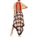 MORPHEW COLLECTION Black, Red & Cream Silk Shoe Print 2-Scarf Dress Made From Salvatore Ferragamo Vintage Scarves