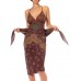 Morphew Collection Chocolate Brown, Red & Green Silk Scarf Dress Made From Valentino Vintage