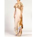 MORPHEW COLLECTION Pastel Earthtone Silk Backless Three- Scarf Dress