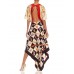 MORPHEW COLLECTION Black, Red & Cream Silk Shoe Print 2-Scarf Dress Made From Salvatore Ferragamo Vintage Scarves