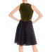 MORPHEW ATELIER Black & Green Silk Cotton Velvet Dress With Ruffled Tulle Skirt