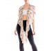 MORPHEW COLLECTION Blush Pink Silk Chiffon Scarf With Metallic Silver Sequins & Beads