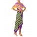 MORPHEW COLLECTION Multicolor Geometric Bias Cut Kaftan  Dress Made From 1960'S Silk Scarves