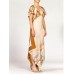 MORPHEW COLLECTION Pastel Earthtone Silk Backless Three- Scarf Dress