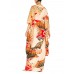 MORPHEW COLLECTION Hand Painted Silk Wrap Dress Made From An Antique 1920S Japanese Kimono