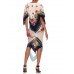 MORPHEW COLLECTION White Multicolored Silk Botanical Print With Borders Scarf Dress