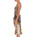 MORPHEW COLLECTION Black, White & Gold Silk Twill Status Print Scarf Dress Made From Vintage Scarves