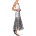 MORPHEW COLLECTION Black & White Silk Lined Gown Made From 1960'S Floral Daisy Lace