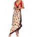 MORPHEW COLLECTION Black, Red & Cream Silk Shoe Print 2-Scarf Dress Made From Salvatore Ferragamo Vintage Scarves