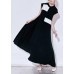 Art black chiffon Wardrobes Boho Christmas Gifts patchwork big hem Robe Summer Dress