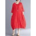 Beautiful Half sleeve o neck cotton dress Sweets red A Line Dresses Summer