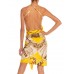 MORPHEW COLLECTION Yellow & Beige Silk Sagittarius Dress Made From Vintage Scarves