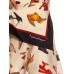 MORPHEW COLLECTION Black, Red & Cream Silk Shoe Print 2-Scarf Dress Made From Salvatore Ferragamo Vintage Scarves