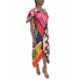 MORPHEW COLLECTION Pink & Blue Silk Poly Bias Cut Scarf Dress Made From 1970'S Geometric Scarves