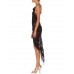 MORPHEW ATELIER Black Silk & Lurex Chiffon Dress Made From John Galliano Scarf