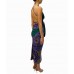 MORPHEW COLLECTION Purple & Green Silk Twill Floral Print Scarf Dress Made From  Vintage Scarves