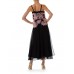 MORPHEW ATELIER Black & Pink Chiffon Chanel Inspired Gown Made With 1980S Ribbon Lace